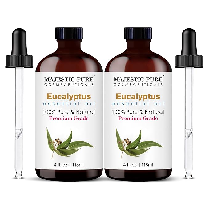 Majestic Pure Eucalyptus Essential Oil for Diffuser - 4 Fl Oz (Pack of 2)