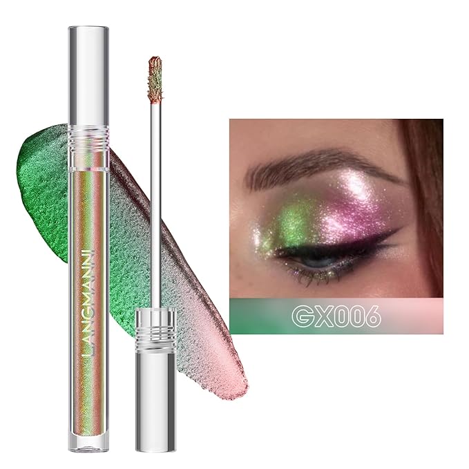 Jolilab 2Pcs Liquid Chameleon Eyeshadow Set, Holographic Multichrome Makeup