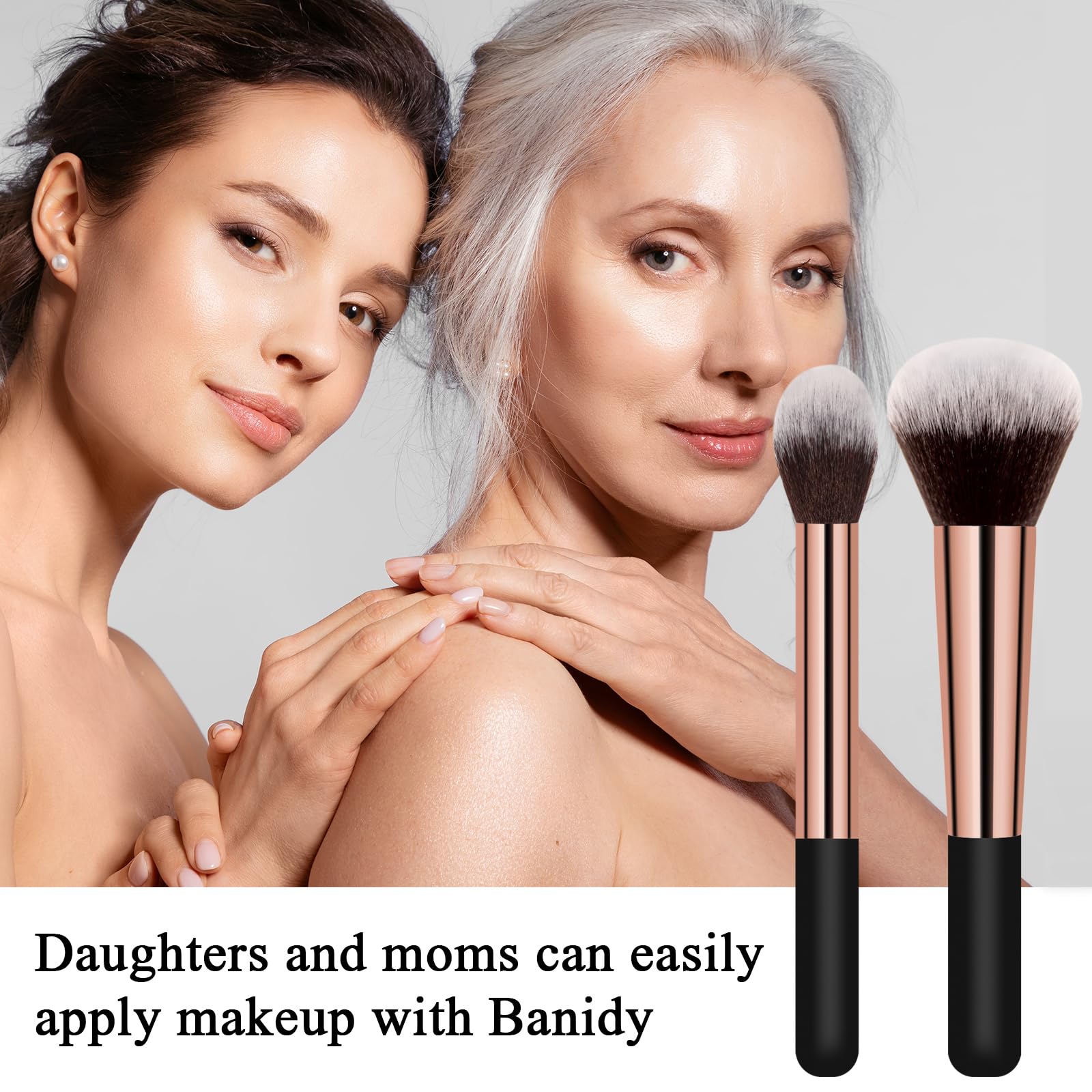 Makeup Brushes, Large Powder Brush & Foundation Brush Flawless Finish