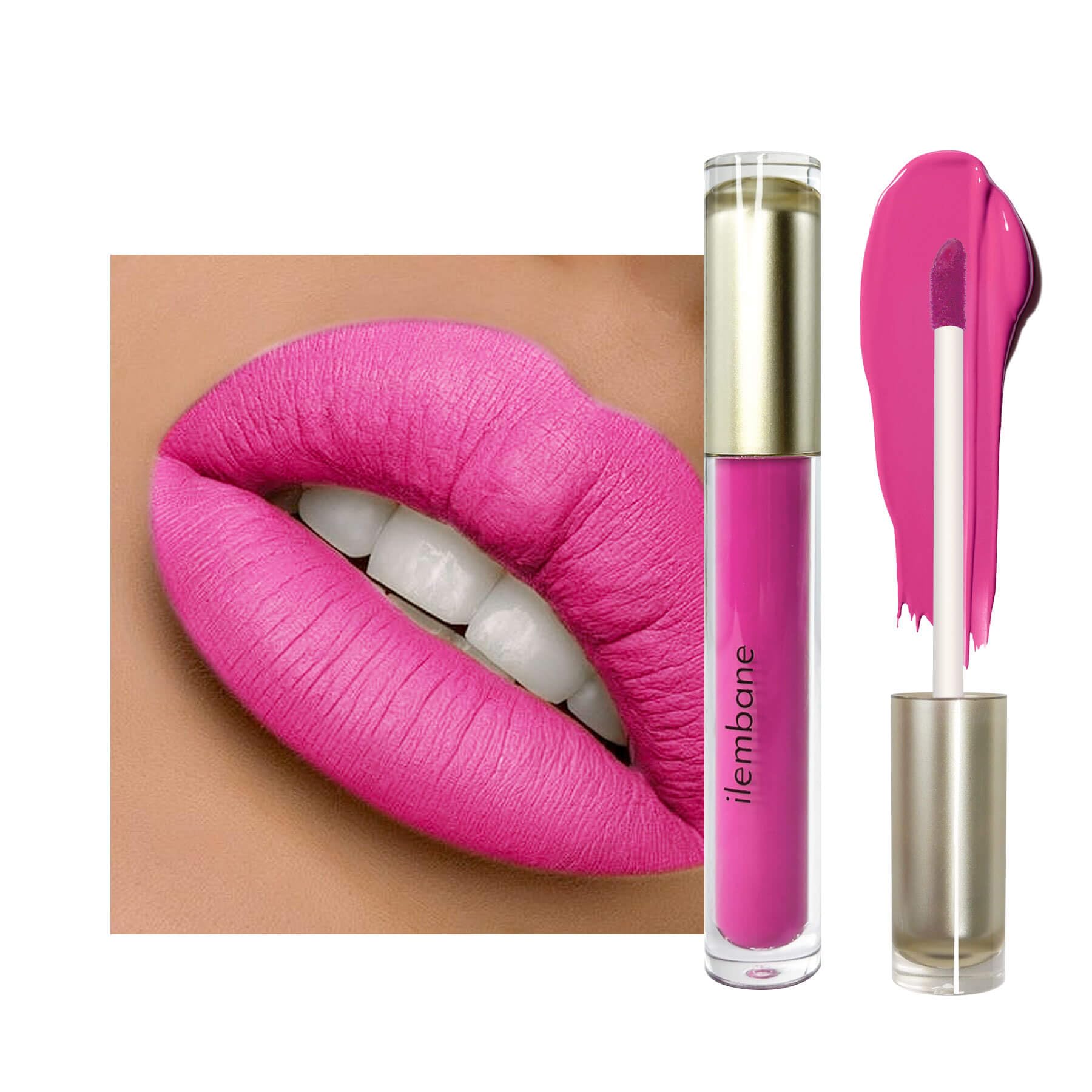 ilembane Rosy Pink Matte Liquid Lipstick, Long Lasting Vegan - Fresh Petal
