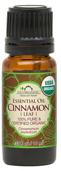 US Organic 100% Pure Cinnamon Leaf Essential Oil - USDA Certified Organic, Steam Distilled - W/Euro Dropper (More Size Variations Available) (10 ml /.33 fl oz)