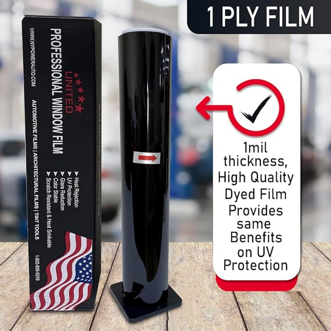 United 35% VLT Professional Window Tint Film - 36" x100' Upgraded 1 Mil Dyed PET Film - 99% UV Block Privacy Car Window Tint for Truck, Home - Heat & Glare Control