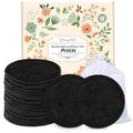 ProCIV Reusable Makeup Remover Pads, 25 Packs Organic Washable & Eco, Black