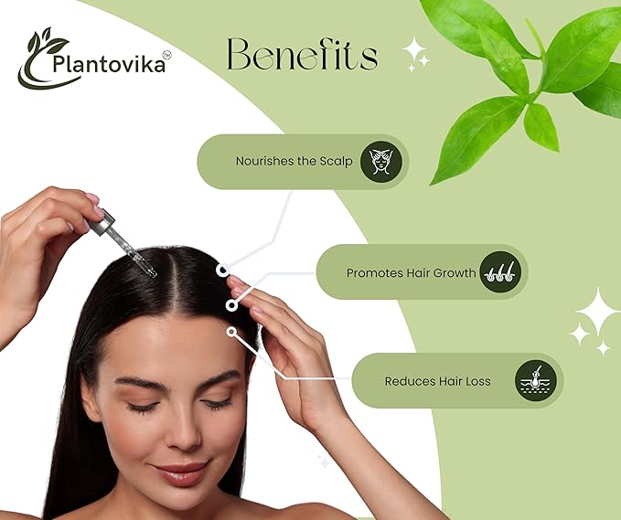 Plantovika Rosemary Oil for Hair Growth, Enriched with Jojoba, Castor, Argan, Peppermint & Lavender Oils, Scalp & Hair Strengthening Treatment, 1.69 oz