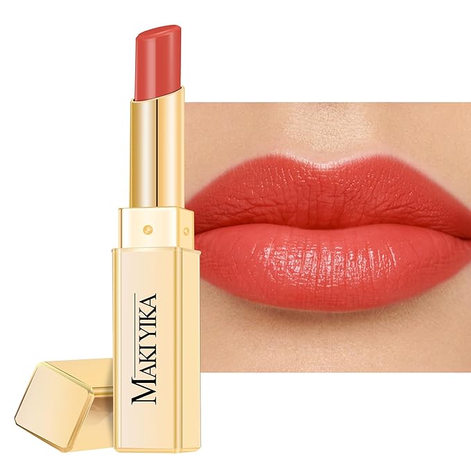 MAKI YIKA Moisture Coral Red Lipstick for Women Hydrate Tinted Lip Balm