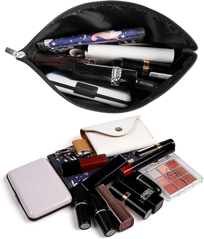 Personality Fashion Zipper Cosmetic Case, Portable Makeup Case, Toiletry Bag, Brown Travel Cosmetic Toiletry Bag