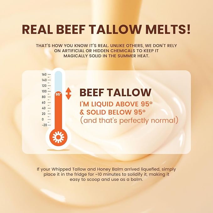 Jardient Beef Tallow Honey Balm for Skin: 100% Grass-Fed Beef Tallow Moisturizer For Face and Body - Organic Moisturizer Cream with Olive Oil Manuka Honey for Eczema and Dry Skin 2OZ