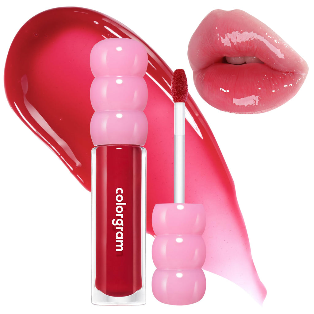 COLORGRAM FRUITY GLASS GLOSS 05 BABY LYCHEE | Non-Sticky Glossy Lip Tint with Glass-Like Shine | Long-Lasting Hydrating Lip Gloss for Smooth & Plump Lips
