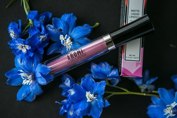 Aromi Mauve Matte Liquid Lipstick | Rosy Pink Purple Lip Color with Blue Undertones (Miss Mauve)