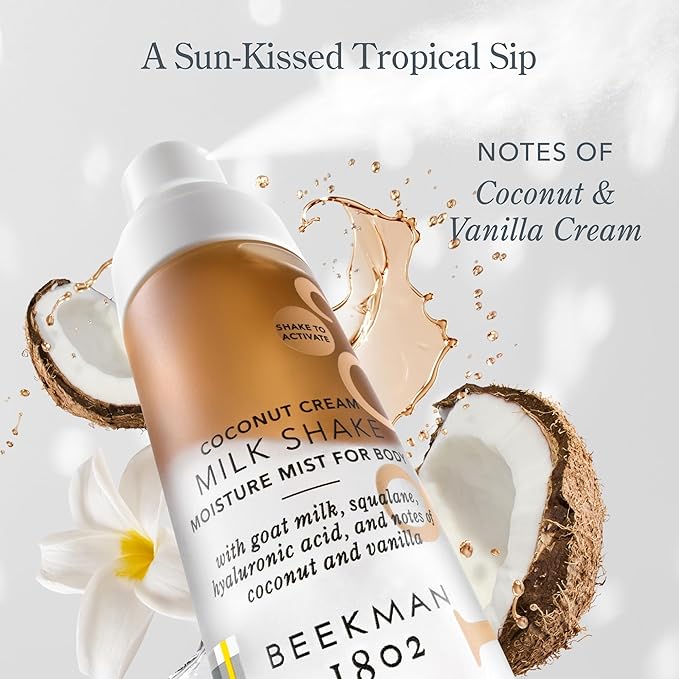 Beekman 1802 Milk Shake Body Mist, Coconut Cream, 4.7 fl oz