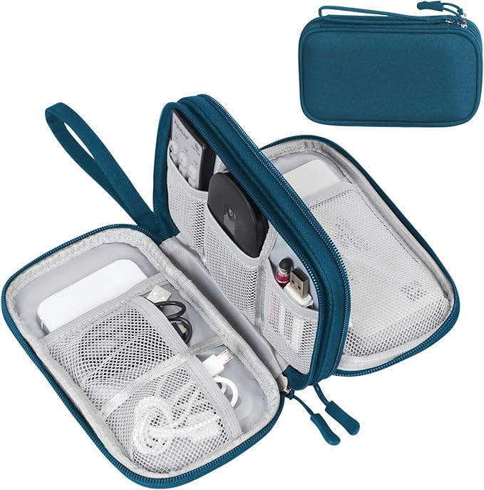 FYY Electronic Organizer, Travel Tech Pouch Bag, Cable Organizer Dark Green
