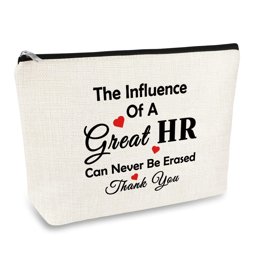 HR Appreciation Makeup Bag - Thank You Gift for Human Resources Director, Manager, Coworker - Travel Cosmetic Bag for Christmas, Birthday, Thanksgiving, Retirement