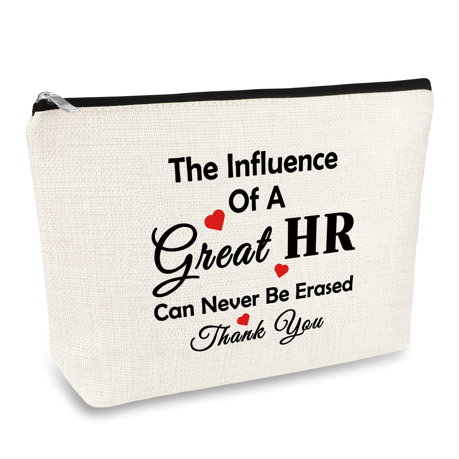 HR Appreciation Makeup Bag - Thank You Gift for Human Resources Director, Manager, Coworker - Travel Cosmetic Bag for Christmas, Birthday, Thanksgiving, Retirement