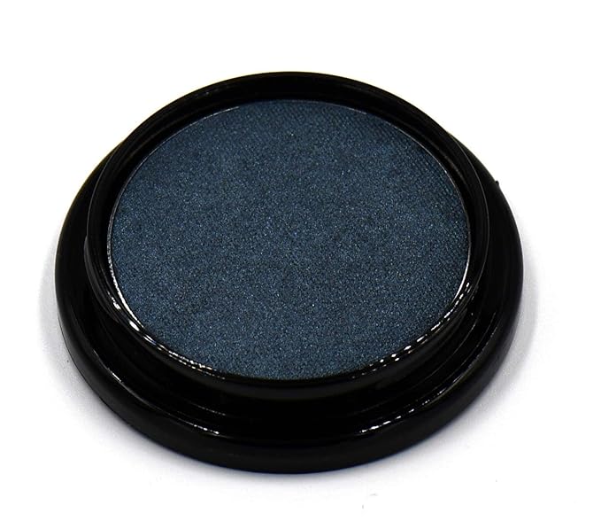 Pure Ziva Dark Starry Night Metallic Navy Blue Grey Gray Silver Shimmer Pressed Powder Single Vegan Eyeshadow; Talc, Paraben & Cruelty Free