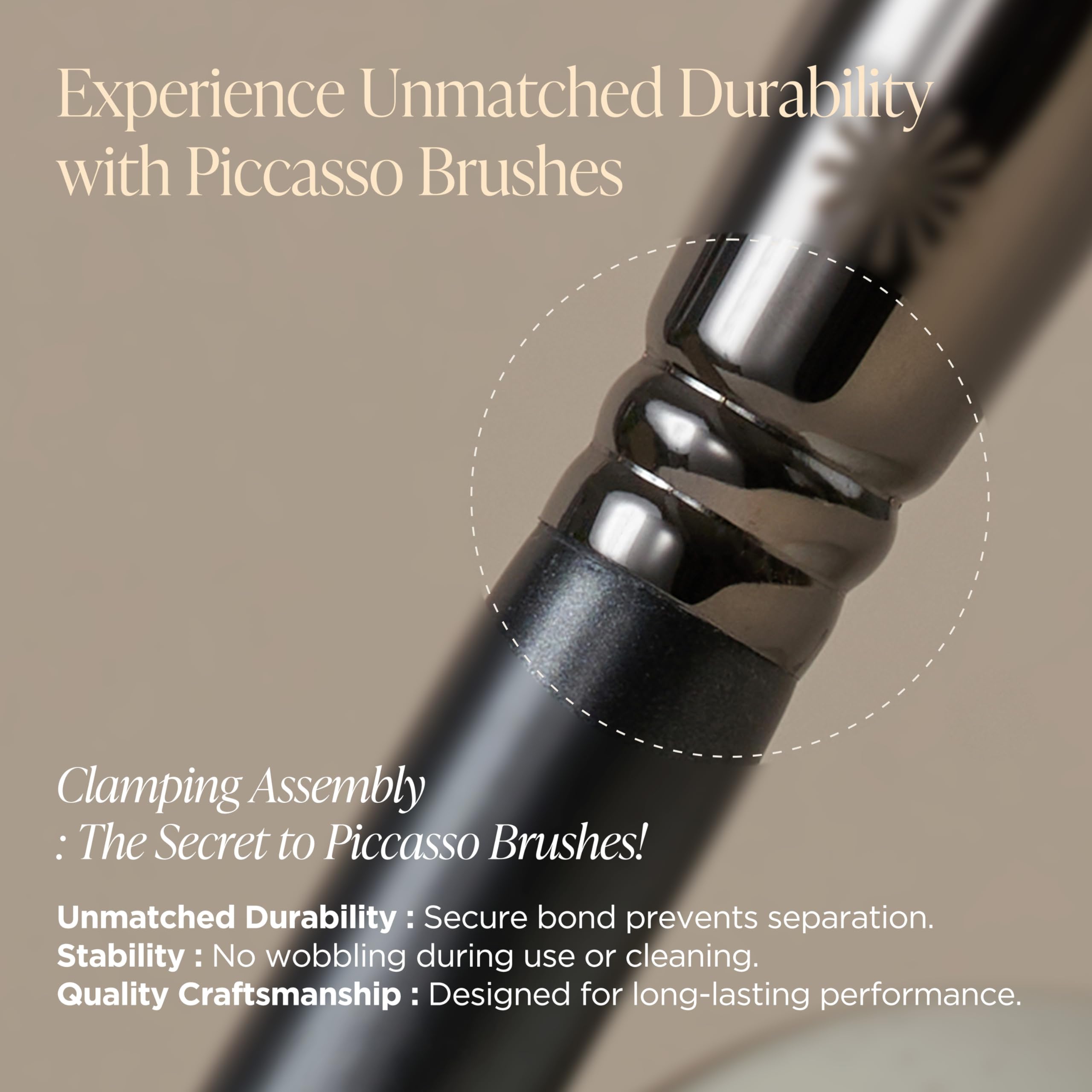 Piccasso 207A Eyeshadow Brush – Flat Rounded Eye Brush for Blending and Shading, Soft Bristles for Smooth Eye Makeup Application, Korean Eyeshadow Brush for All Eye Shapes