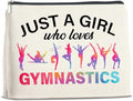 UPNEGE Gymnastics Gifts Makeup Bag Gymnastics Gifts for Women Cheerleader Gymnast Cosmetic Bag Just a Girl Who Loves Gymnastics Zipper Makeup Pouch Gift