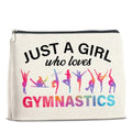 UPNEGE Gymnastics Gifts Makeup Bag Gymnastics Gifts for Women Cheerleader Gymnast Cosmetic Bag Just a Girl Who Loves Gymnastics Zipper Makeup Pouch Gift
