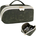 Prite Makeup Bag Travel Toiletry Bag Open Flat Cosmetic Organizer for Women