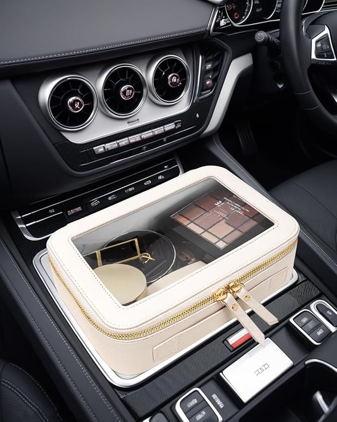 FFpaw Clear American Mahjong Tile Bag, Travel Makeup Bag Cosmetic Organizer Case Waterproof Skincare Toiletry Bag with Zipper Portable Make Up Pouch Compact Car Organizer Bag for Essentials