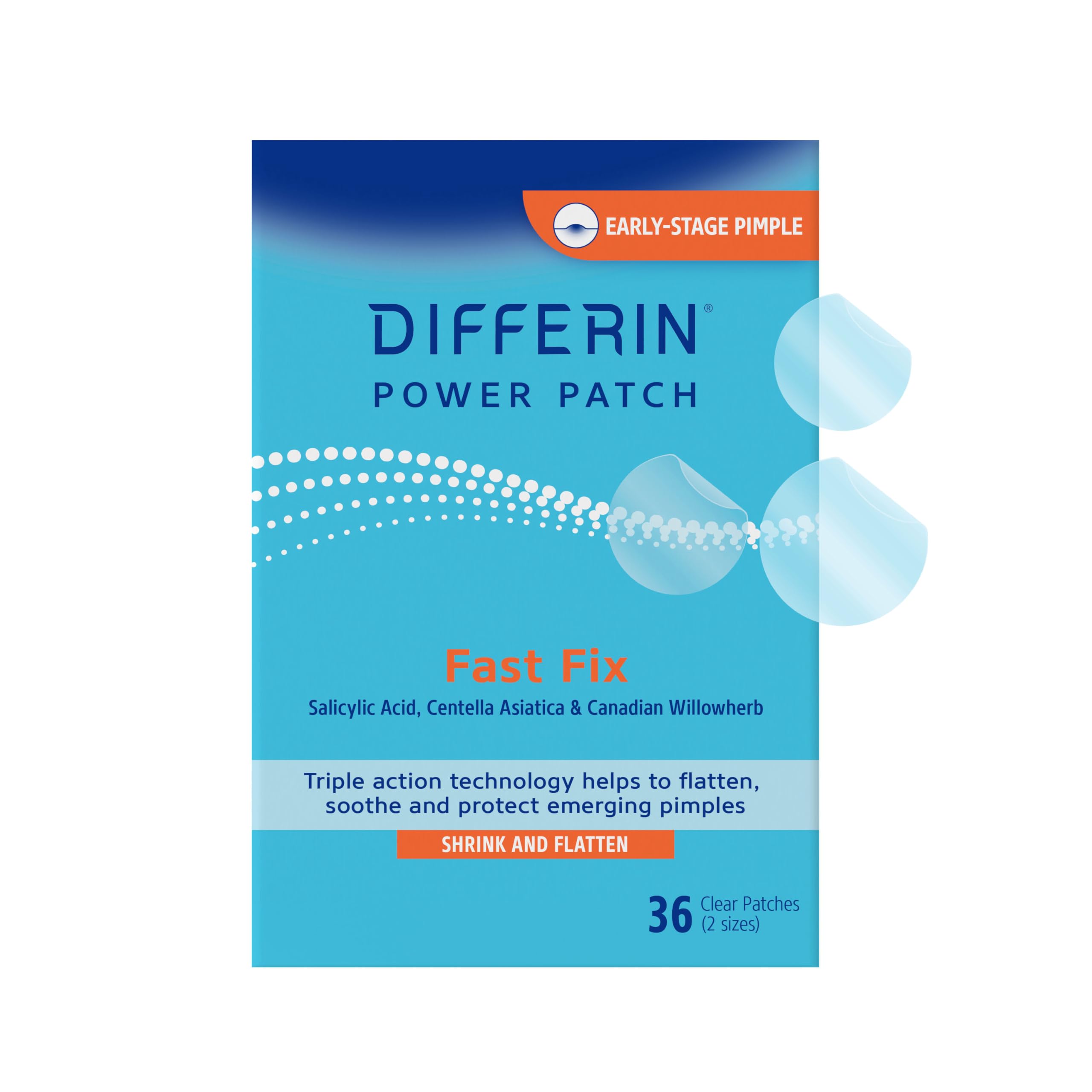 Differin Acne Treatment Pimple Patches, Salicylic Acid & Centella, 36 ct
