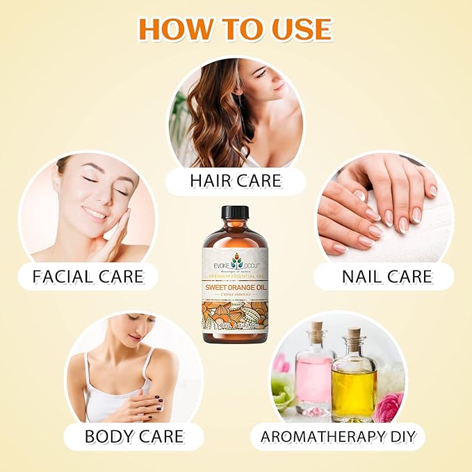 EVOKE OCCU Orange Essential Oil for Diffusers & Skin Care