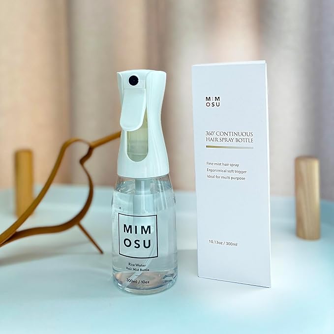 mimosu Continuous Spray Bottle for Hair - 360 Fine Mist Water Sprayer 10oz