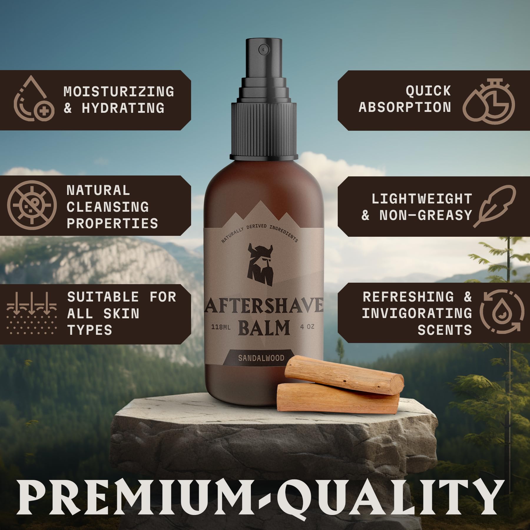 Striking Viking Aftershave Balm - 4 Fl Oz, Sandalwood Scent