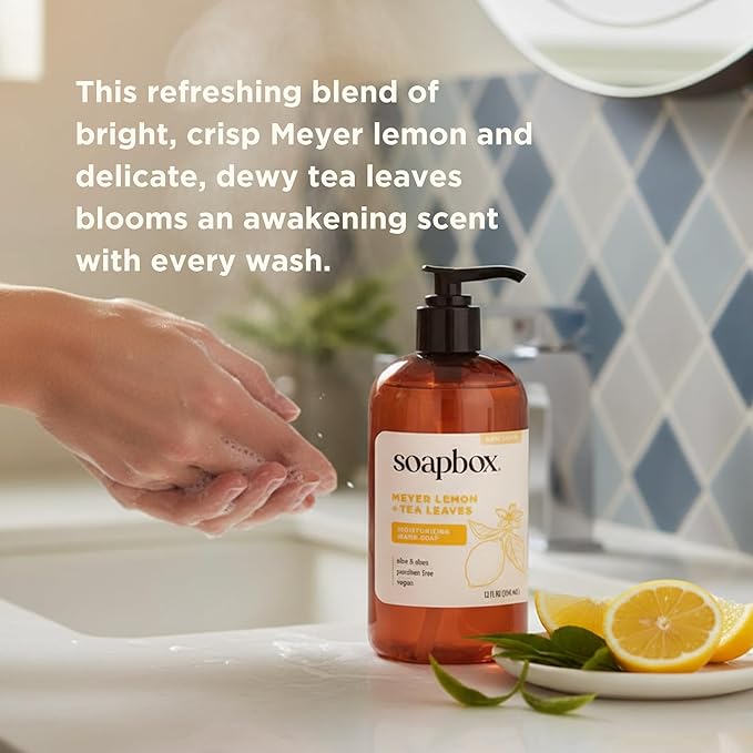 Soapbox Meyer Lemon & Tea Leaves Liquid Hand Soap - Hand Wash - 3 Pack