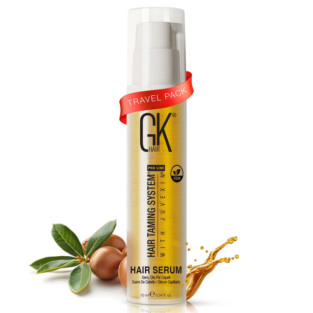 GK HAIR Oil- Argan Oil Hair Serum For Frizzy And Damaged Hair- Perfect For Keratin,Frizzy, Curly, Dry & Damaged ends-Adds Shine and Smooths,Paraben,Phthalate and Sulfate Free (3.4 oz)