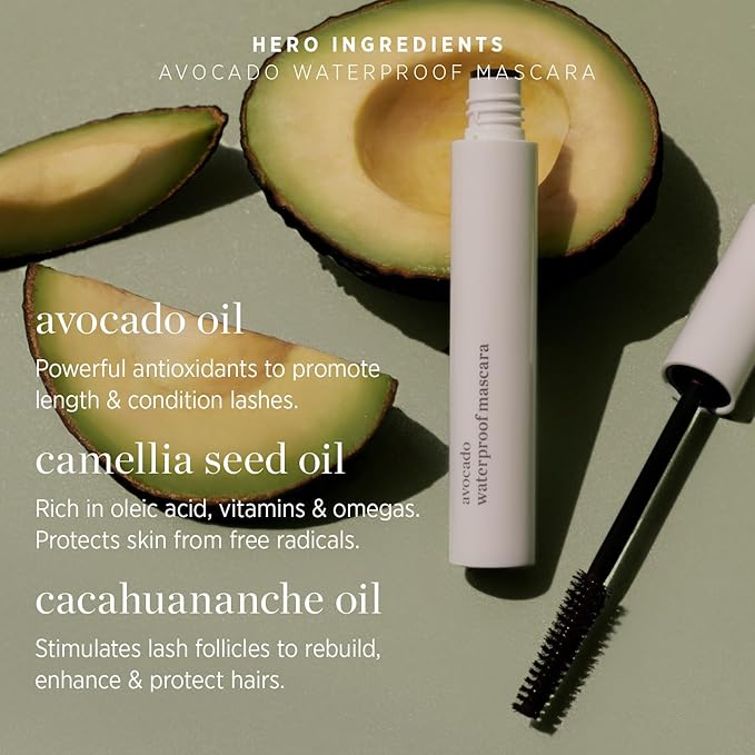Ere Perez - Avocado Waterproof Mascara | Sensitive Eye Safe (Black, 10 ml)