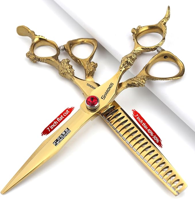AXEMOORE 6/7/8/9 inch Scissors Professional Haircut (7 inch-2pc-A)