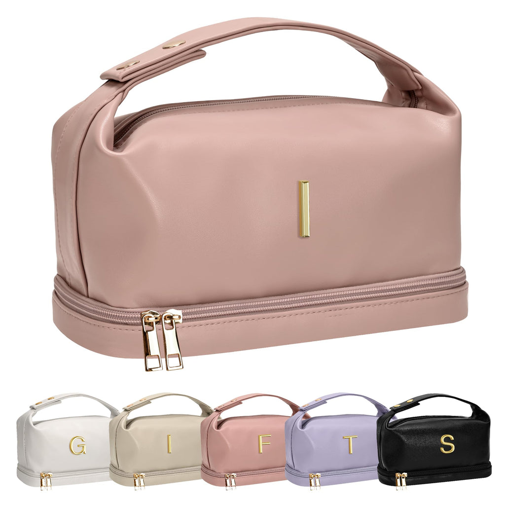 Vogewood Birthday Gifts for Women, Personalized Makeup Bags with Handle