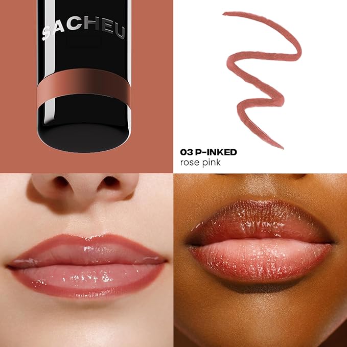 Sacheu Lip Liner STAY-N Peel Off Lip Stain Set, Deep Bundle, 3-Pack