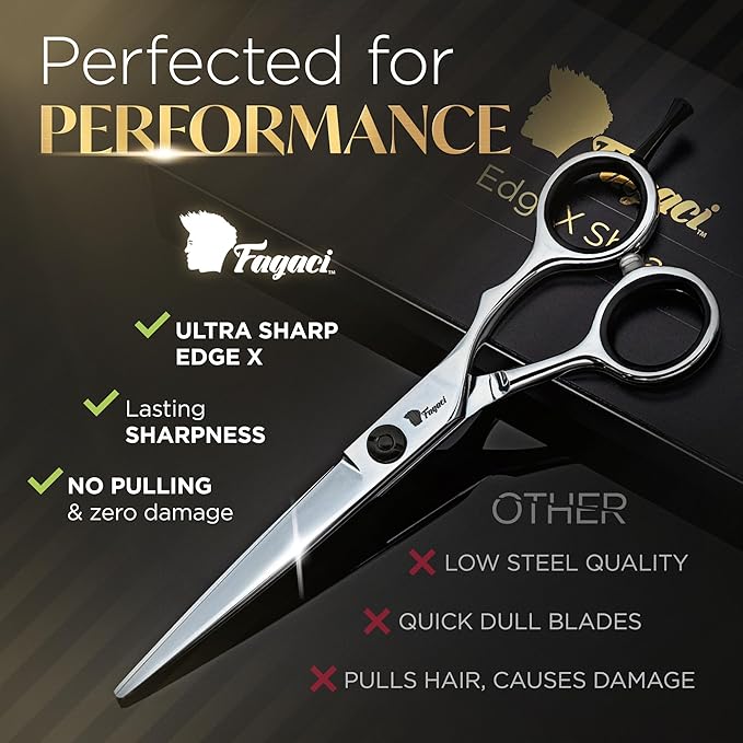 Fagaci Professional Hair Cutting Scissors 6 Inch, Razor Sharp