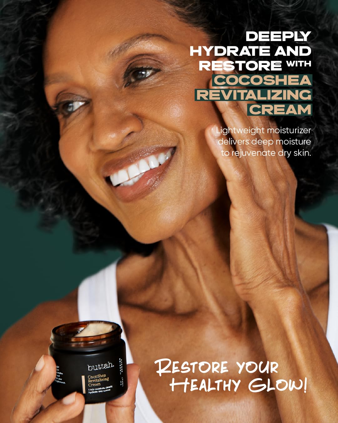 Buttah Skin CocoShea Revitalizing Cream 2oz - Rich Skin Barrier Moisturizer Cream - Best Face Moisturizer for Dry Skin - Moisturizer for Glowy Skin - Black Founded Skincare
