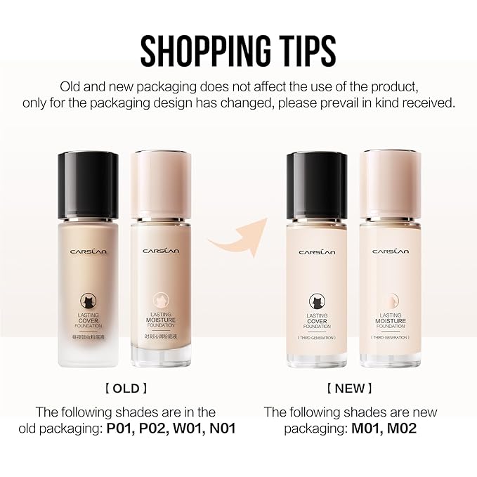 CARSLAN Lasting Cover Foundation for Full Coverage with 24H Matte Wear, P02