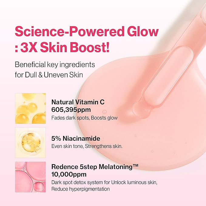 [Redence] Dark Spot Corrector Serum with 5% Niacinamide & Vitamin C | Tone & Spot Ampoule for Uneven Tone & Hydration | Korean Daily Skincare for All Skin Types | 30ml / 1 fl oz