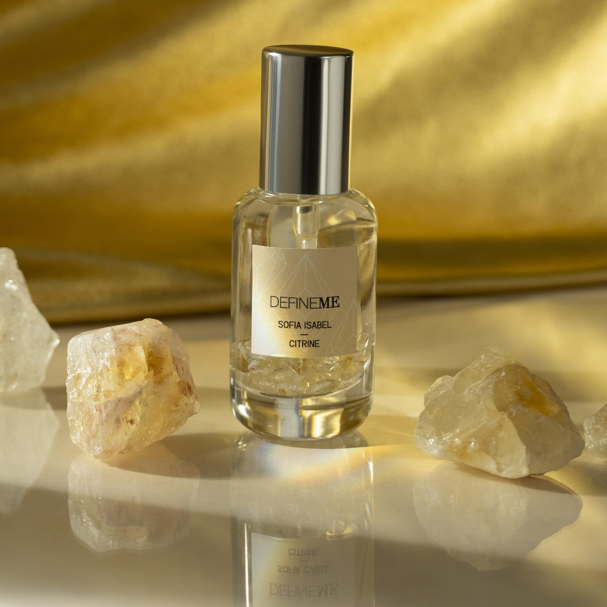 DefineMe Sofia Isabel, Citrine Crystal Perfume, 0.95 fl oz, Gourmand, Fruity and Sweet Fragrance with Mandarin, Tangerine, Vanilla & Jasmine Notes, Perfumes for Women