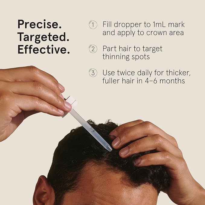 Keeps Minoxidil Solution 5% for Men, 3 Month Supply (3 x 2 fl oz Bottles)