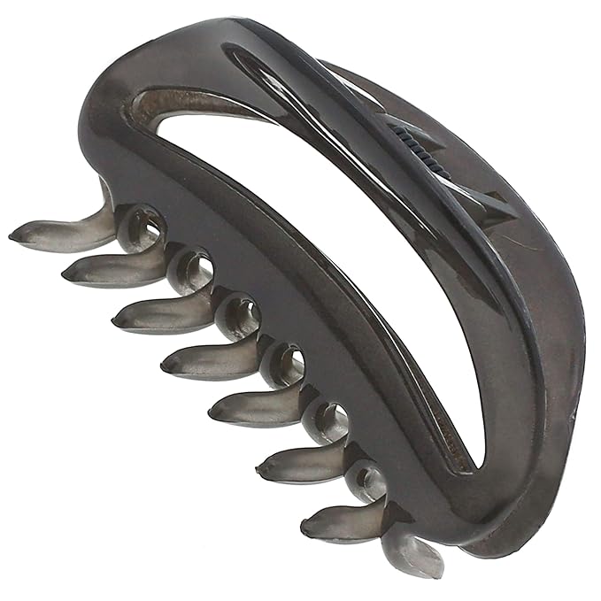 Camila Paris CP3080 French Hair Clip for Women, Small Gray, Girls Hair Claw Clips Jaw Fashion Durable Styling Hair Accessories for Women, Strong Hold No Slip Grip, Made in France