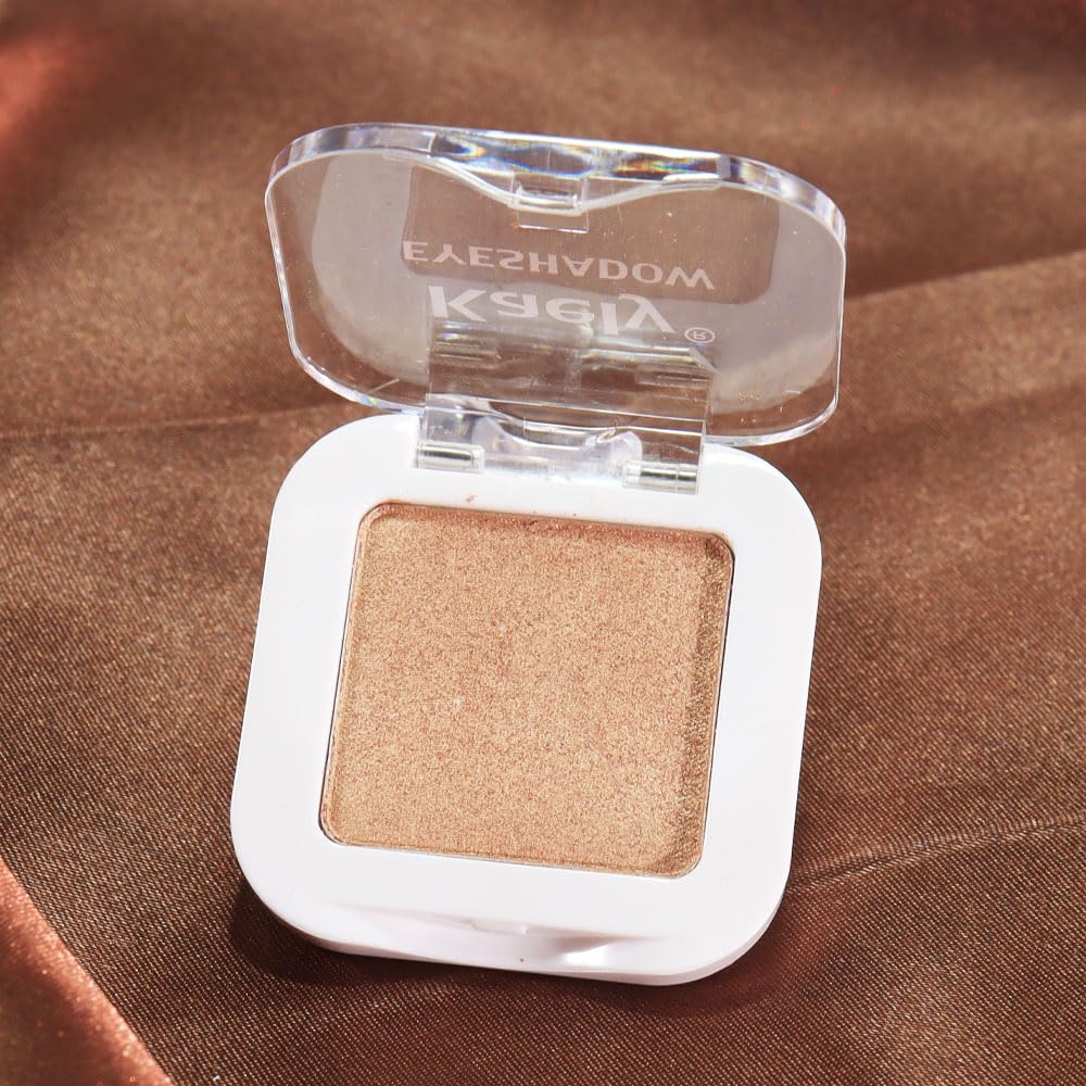 evpct Gold Single Eye Shadow Palette Makeup for Older Women, Gold Bronze Copper Brown Shimmer Glitter Sparkly Metallic Cream Eyeshadow Palette Brightener Makeup, High Pigment Monochrome Mini Eyeshadow