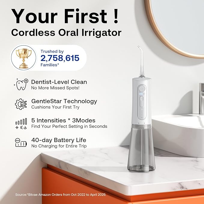 Bitvae Water Dental Flosser for Teeth, Cordless Water Teeth Cleaner Picks