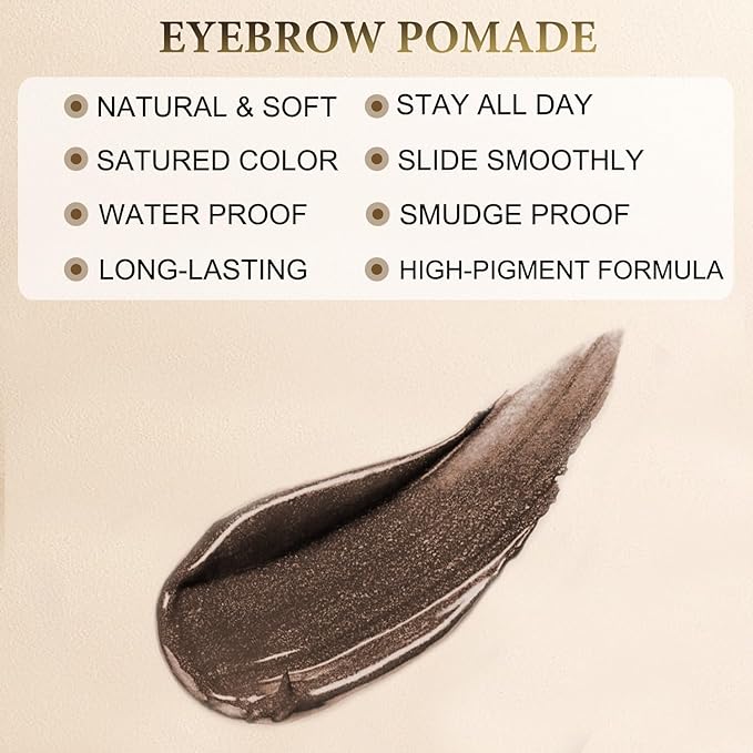 LAVONE Eyebrow Stamp Pencil Kit for Eyebrows Makeup, with Waterproof Eyebrow Pencil, Eyeliner, Eyebrow Pomade, and Dual-ended Eyebrow Brush - Dark Brunette
