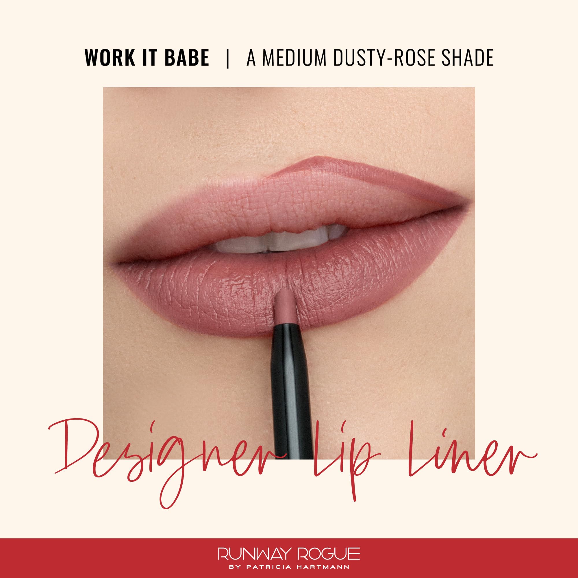 Runway Rogue Matte Lip Liner Pencil with Sharpener, ‘Work it Babe’