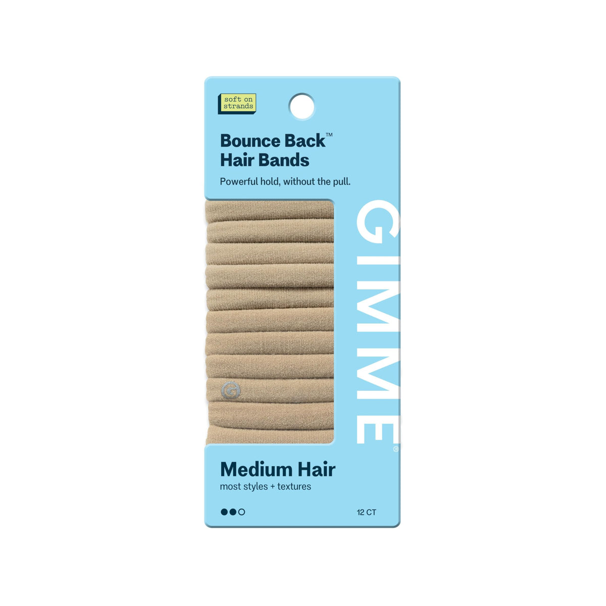Gimme Beauty Medium Hold Hair Ties, Black, 12 Pack