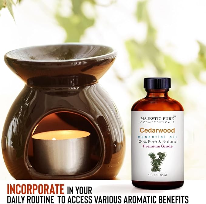 Majestic Pure Cedarwood Essential Oil for Diffuser - 1 Fl Oz