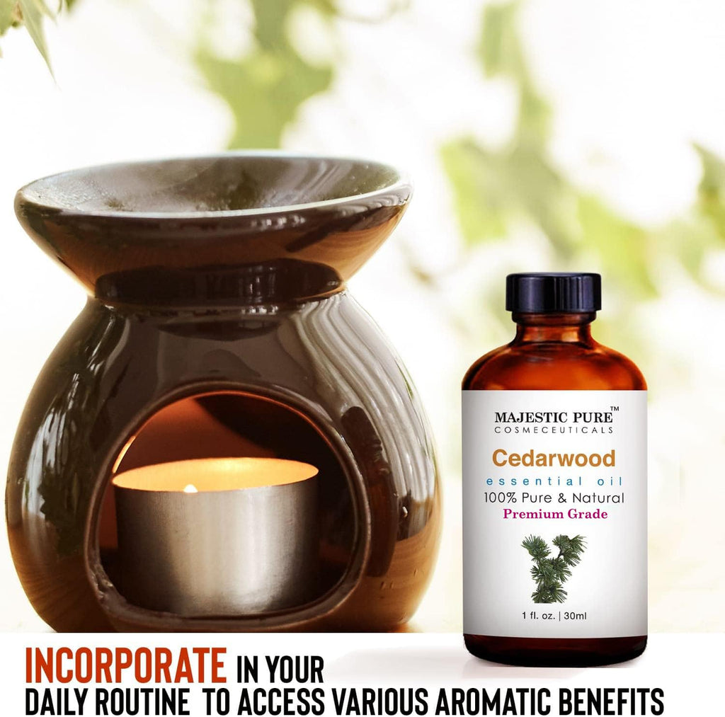 Majestic Pure Cedarwood Essential Oil for Diffuser - 1 Fl Oz