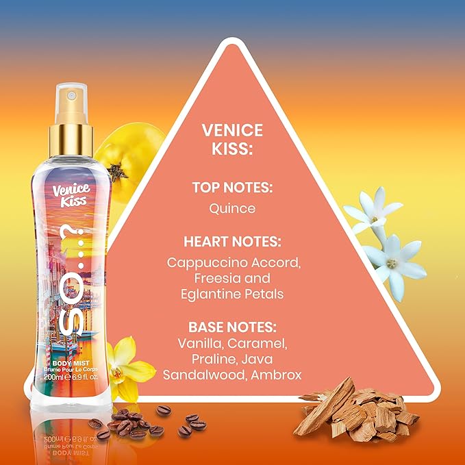 Venice Kiss Body Mist by So…? for Women - 6.9 oz Body Mist - Pack of 2
