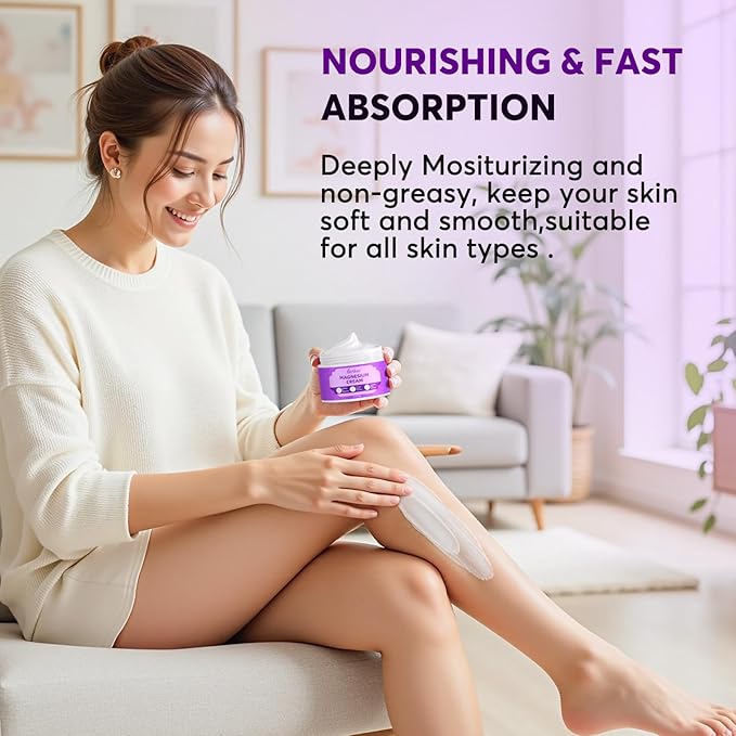 Natural Magnesium Body Butter for Leg Cramps/Feet/Arms/Muscle Relaxation