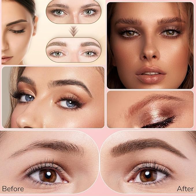 2025 Premium Microblading Eyebrow Pen, Waterproof Eyebrow Pencil, Eye Brow Pen with 4 Tip, Natural Magic Eyebrow Makeup Fine Stroke Contouring Pencil Long-Lasting Stay on All Day (Black)